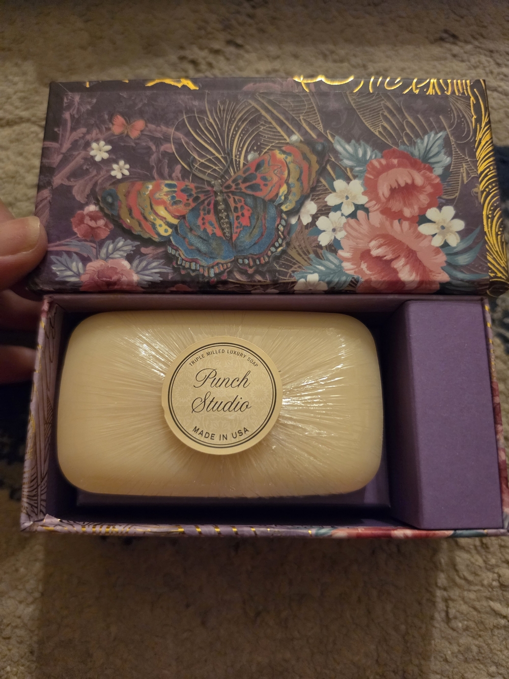 Punch Studio Jasmine Musical Soap Box Beethoven Ode To Joy Butterfly Floral New